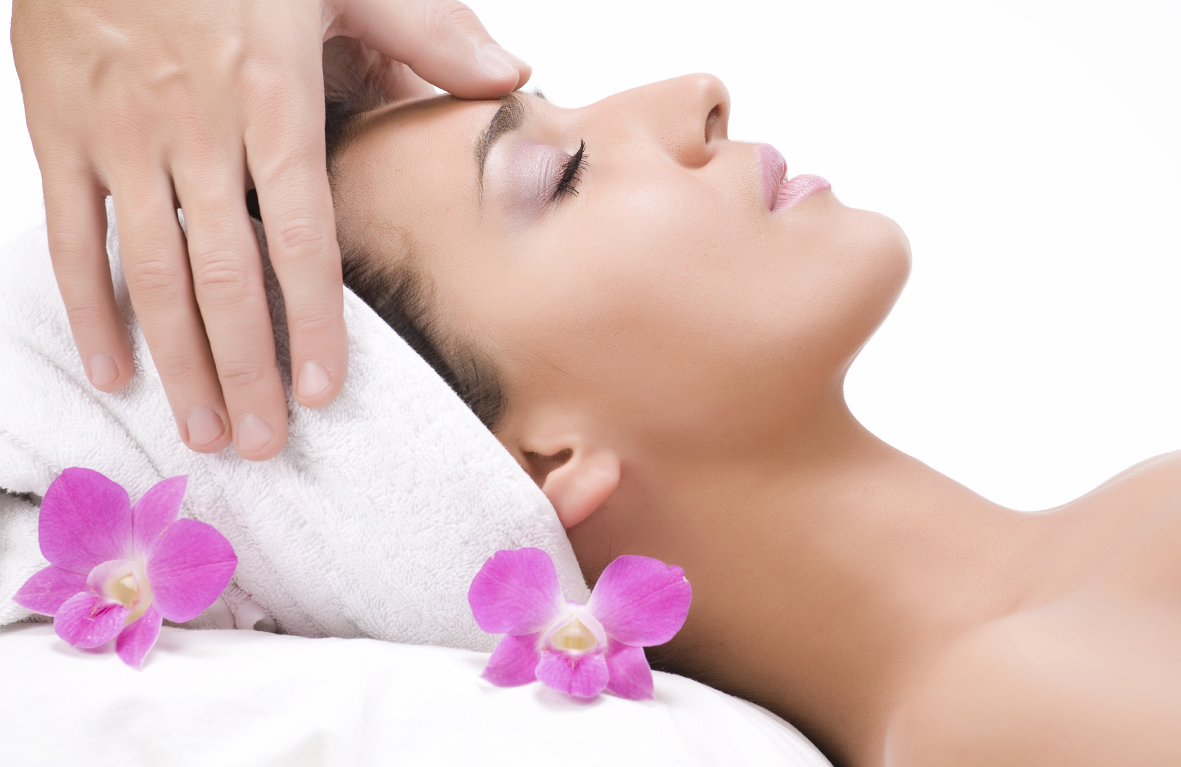 Lovely lady in massage salon